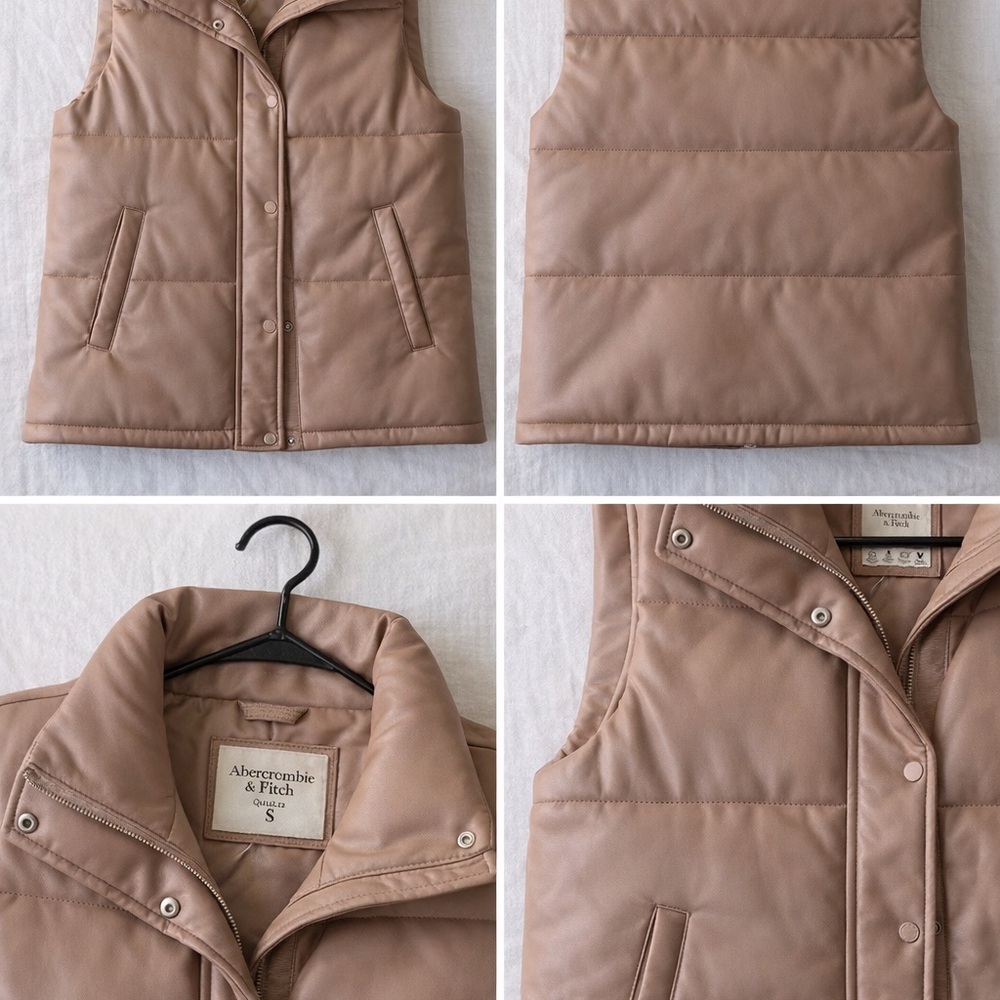 Abercrombie & Fitch Light Brown Quilted Vest
